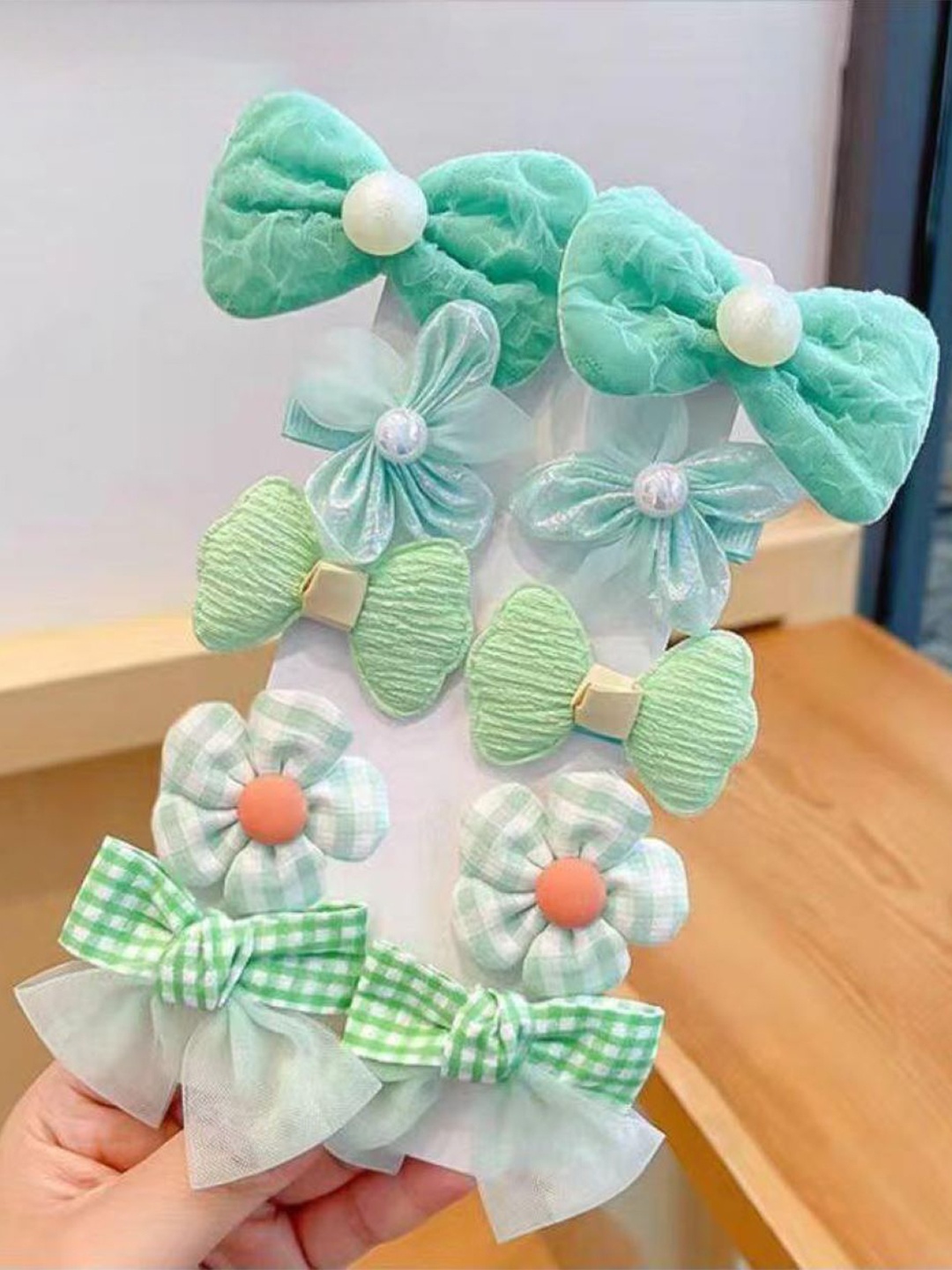 

SYGA Girls Set Of 10 Hair Accessory Set, Green