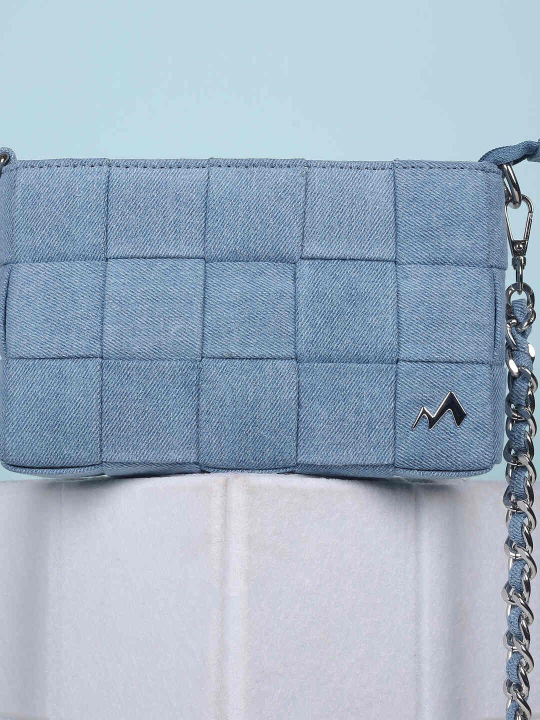 

Metro Textured Swagger Sling Bag with Quilted, Blue