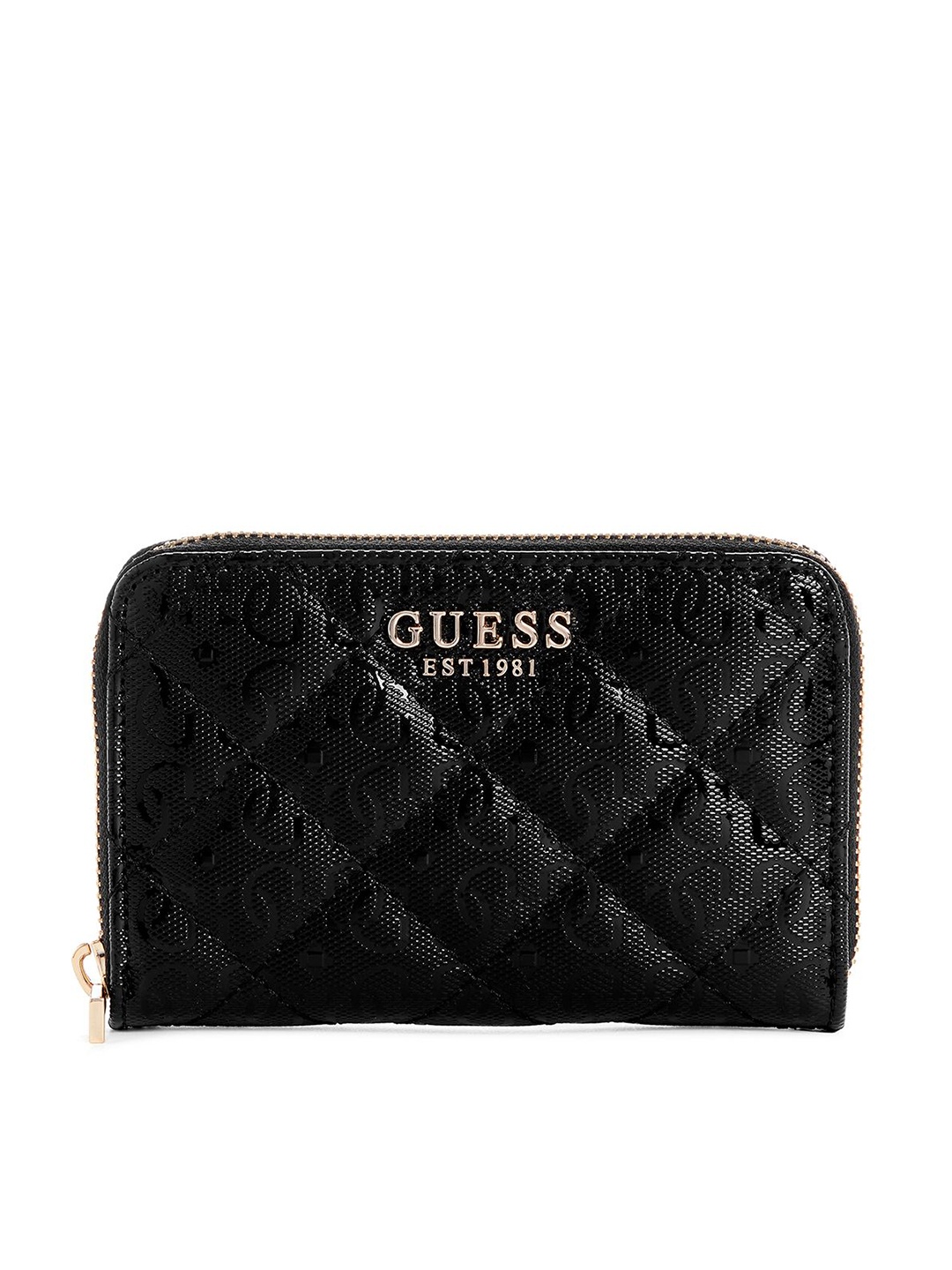 

GUESS Women Laurel Textured PU Zip Around Wallet, Black