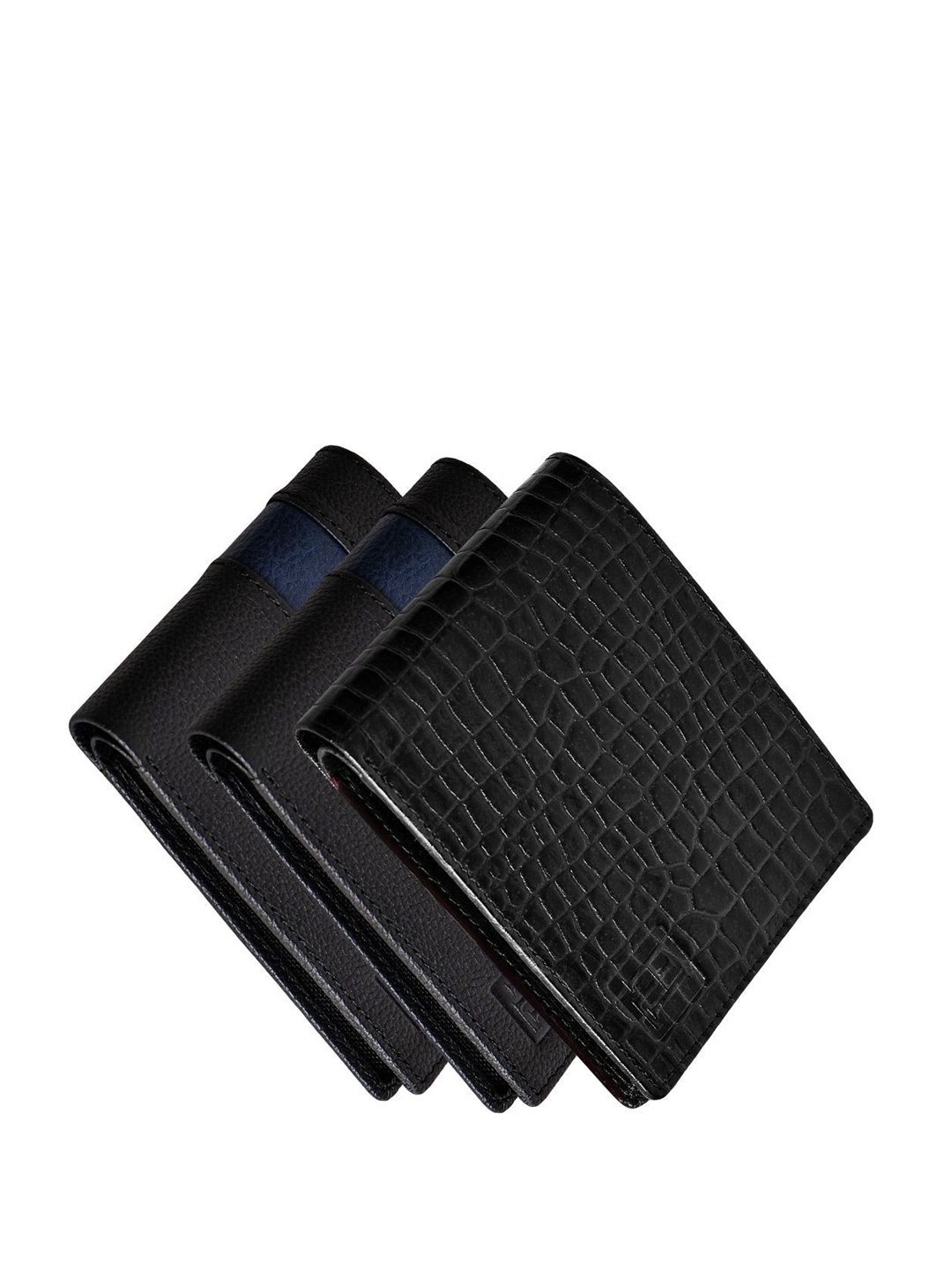 

Hayes London Men Wallets Pack of 3 Genuine Leather with RFID Blocking Combo, Black