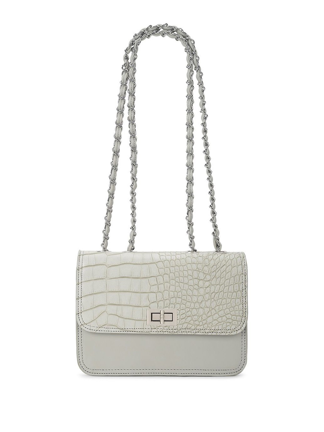 

Fastrack PU Half Moon Sling Bag with Applique, Grey