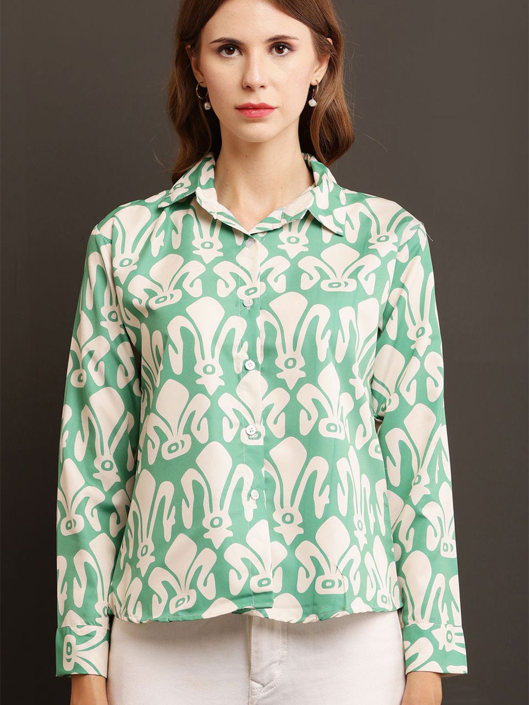 

Houseofchic Women Comfort Opaque Shirt, Green