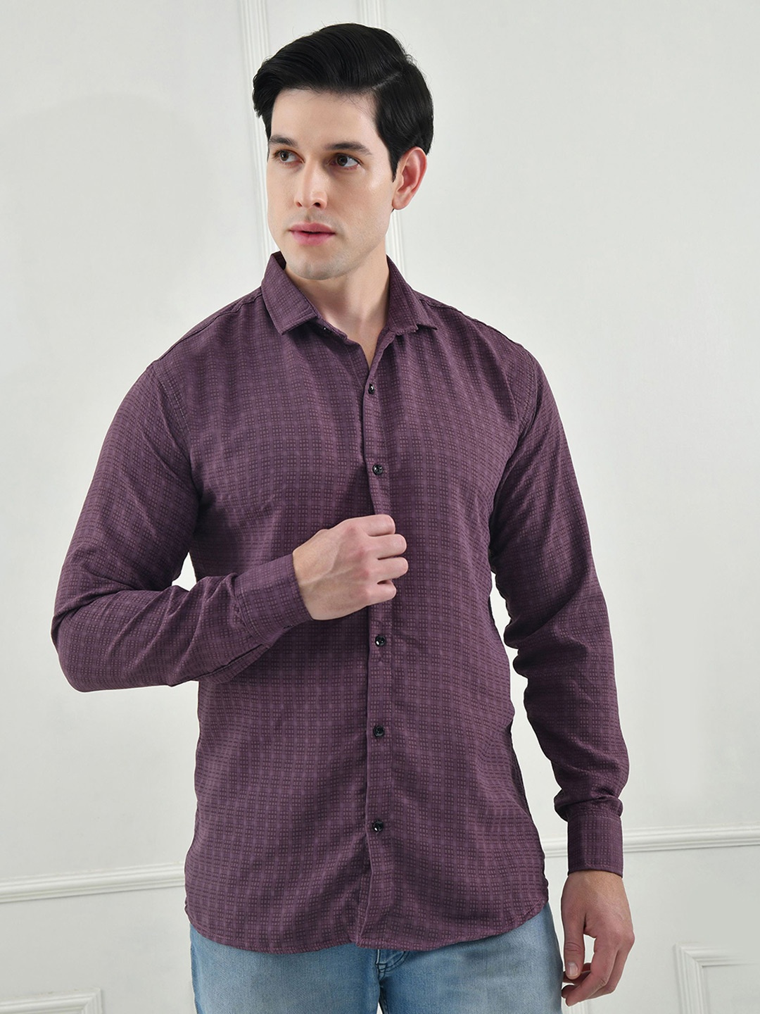 

BOWLIFESTYLE Men Comfort Opaque Casual Shirt, Purple