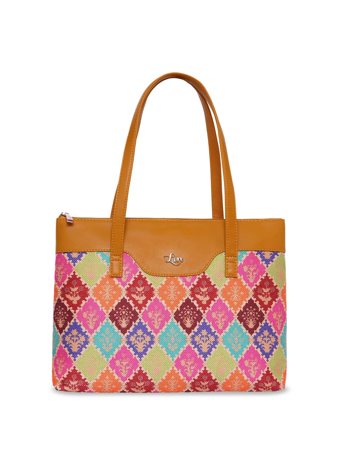 

LIVRO Floral Structured Tote Bag, Yellow