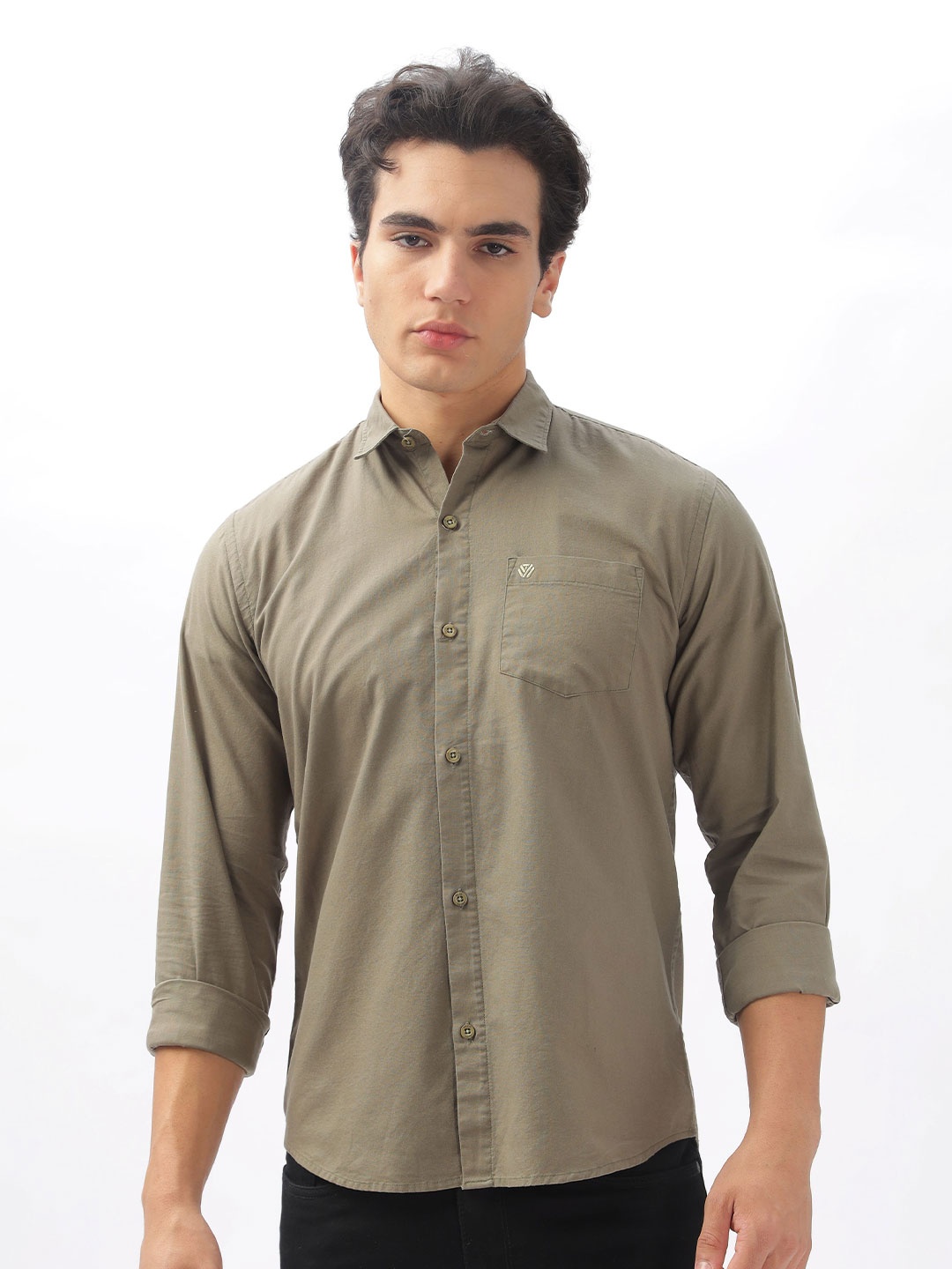 

BS BLUE SQUAD Men Slim Fit Opaque Casual Shirt, Brown