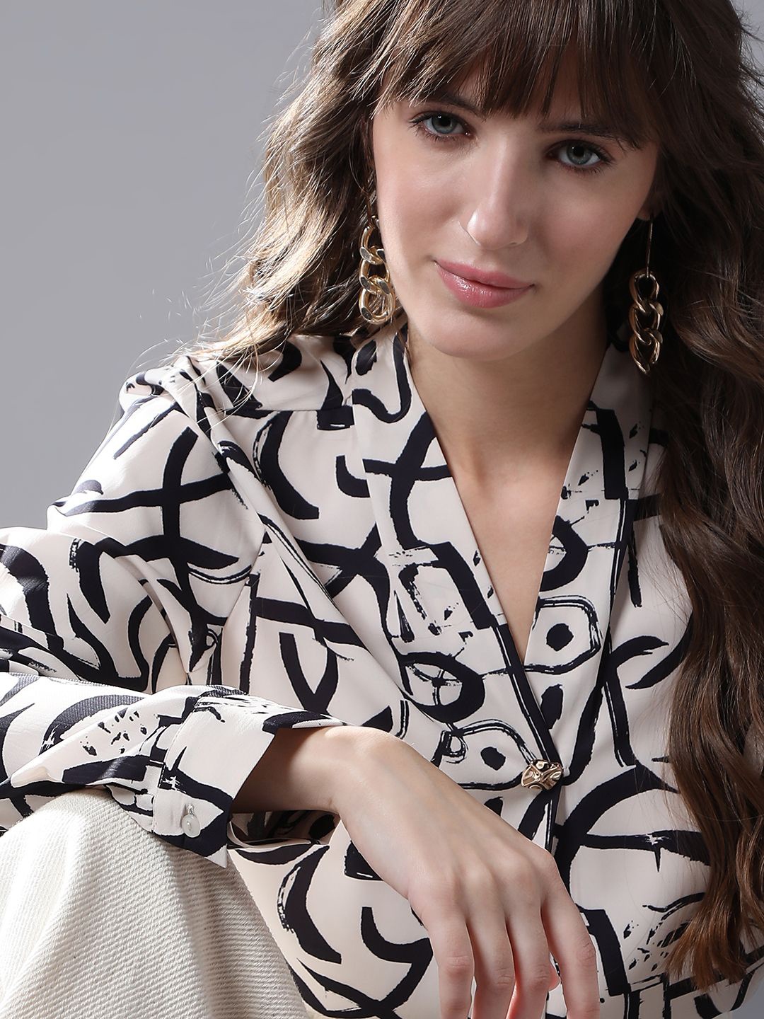 

Vero Moda Print Top, Beige