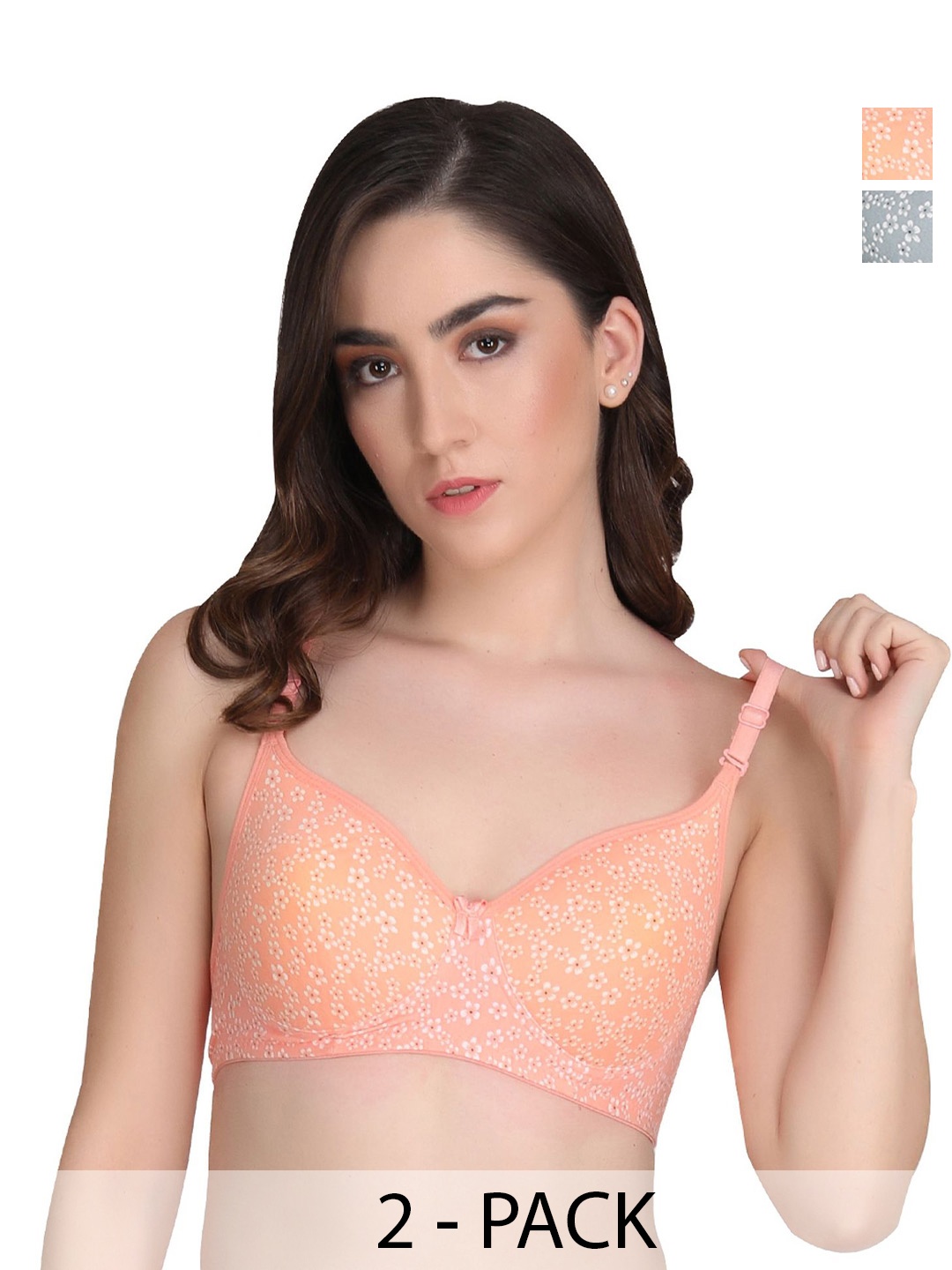 

Liigne Floral Bra Full Coverage Lightly Padded, Orange