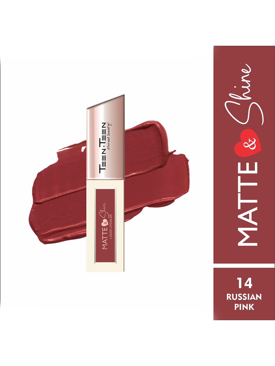 

TEEN TEEN COSMETICS Matte & Shine Waterproof Lipstick - 4ml - 14-Russian Pink
