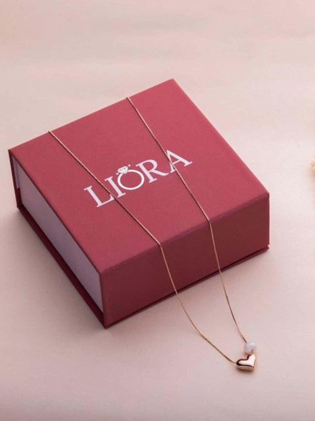 

LIORA 925 Silver Jewellery Sterling Silver Rose Gold Plated Beaded Heart Shaped Pendant