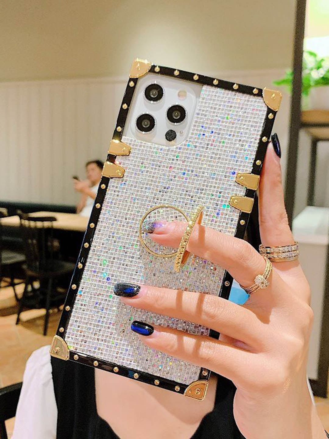 

Luxury Kase Solid Printed iPhone 15 Pro Back Case Mobile Accessories, White