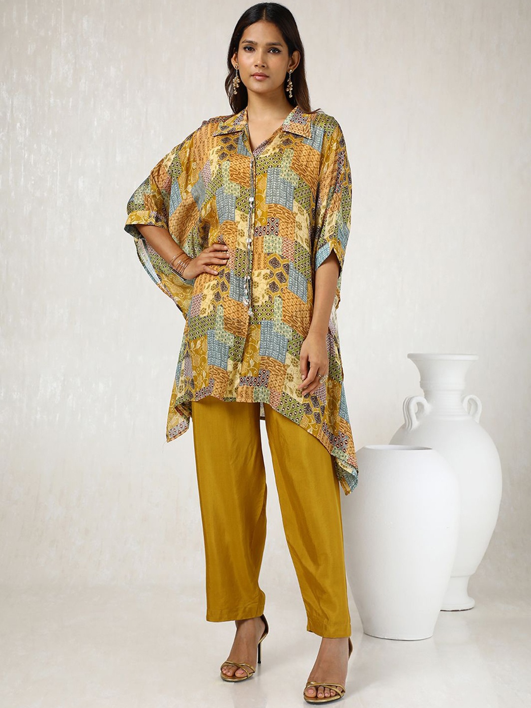 

Soch Women Ethnic Motifs Printed Regular Kurta with Trousers, Mustard