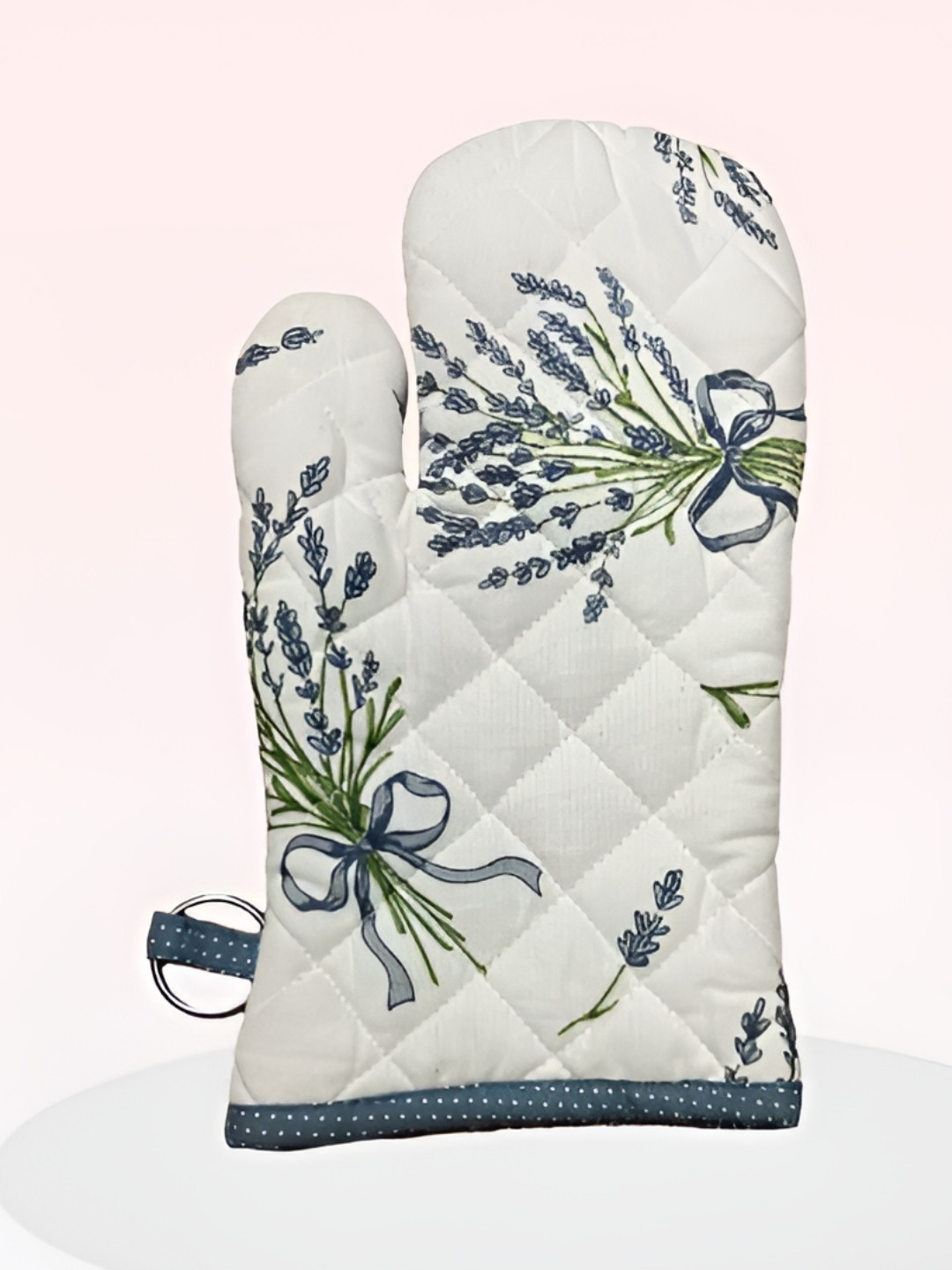 

SAJAVAT White & Blue Printed Pure Cotton Oven Glove