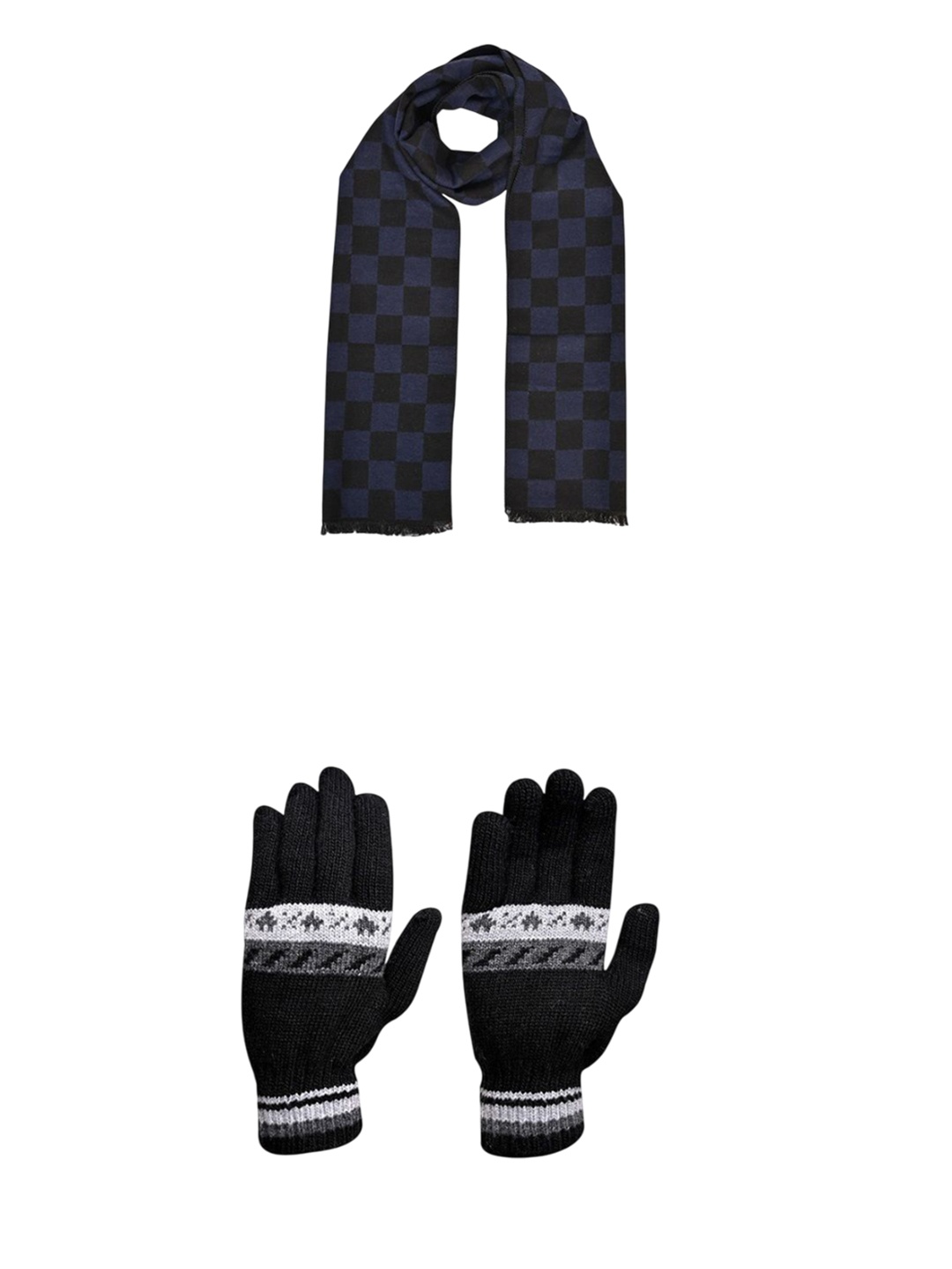 

LOOM LEGACY Men Patterned Acrylic Winter Gloves, Black