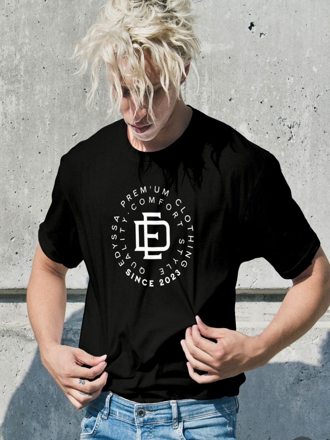 

Edyssa Men Printed T-shirt, Black