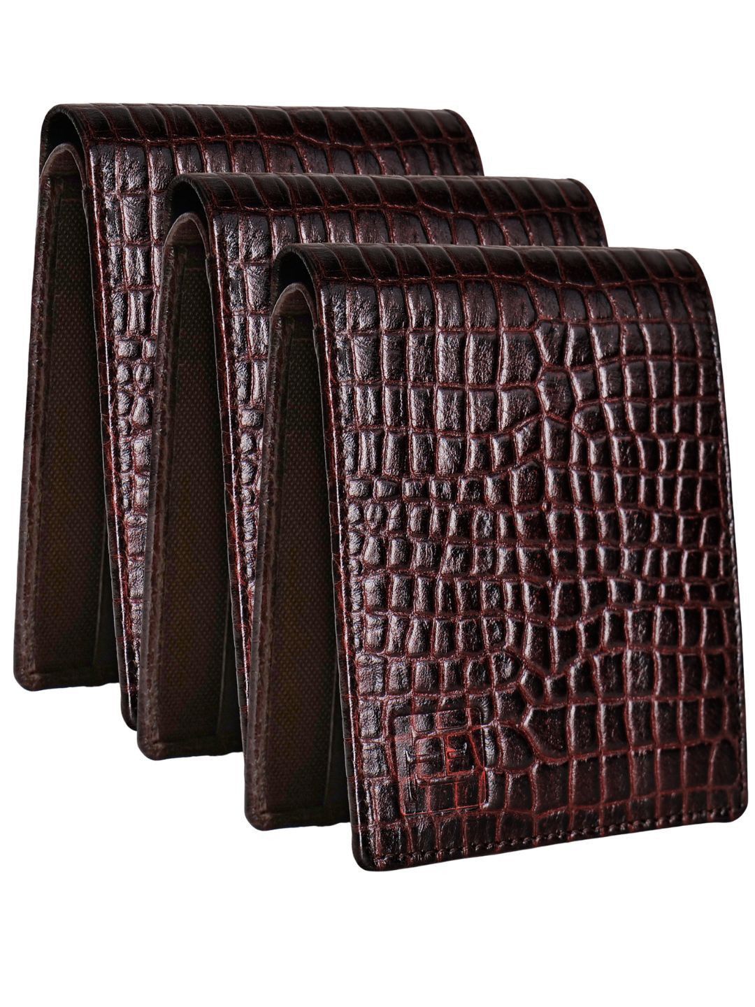 

Hayes London Men Wallets Pack of 3 Genuine Leather with RFID Blocking Combo, Brown