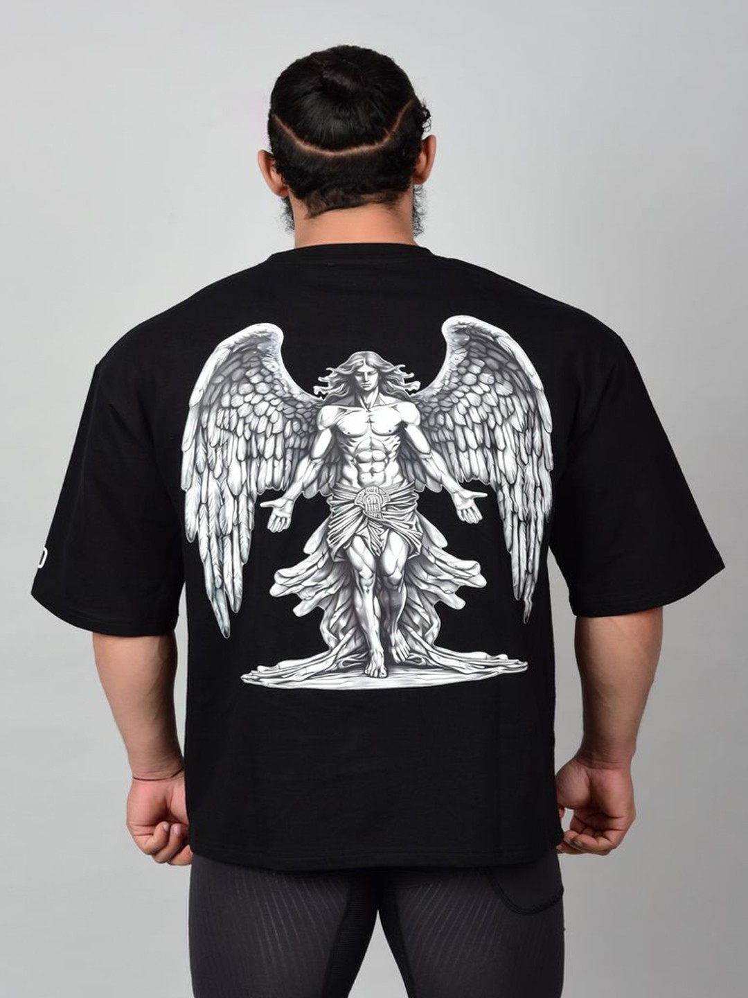 

Edyssa Men Printed Oversized T-shirt, Black