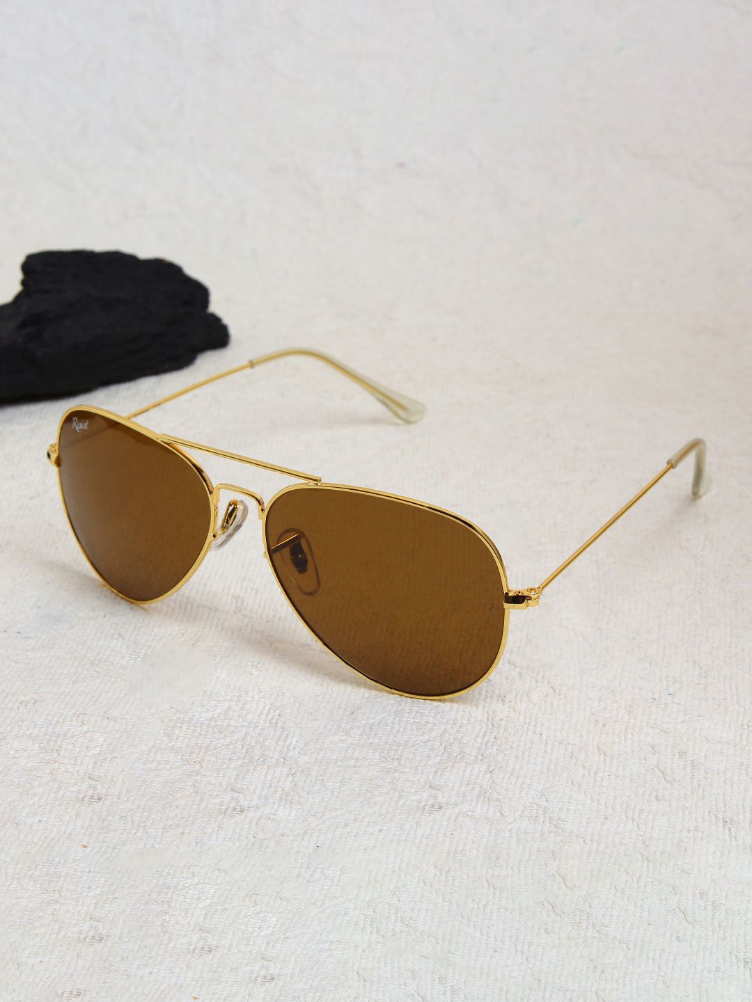 

RESIST EYEWEAR Unisex Aviator Sunglasses with UV Protected Lens AIRCRAFTS GOLD BROWN 1