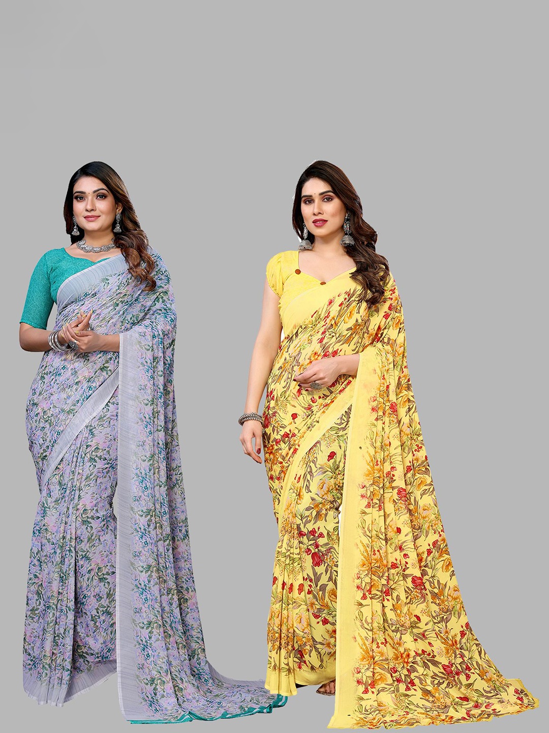 

Moda Rapido Floral Poly Georgette Saree, Yellow