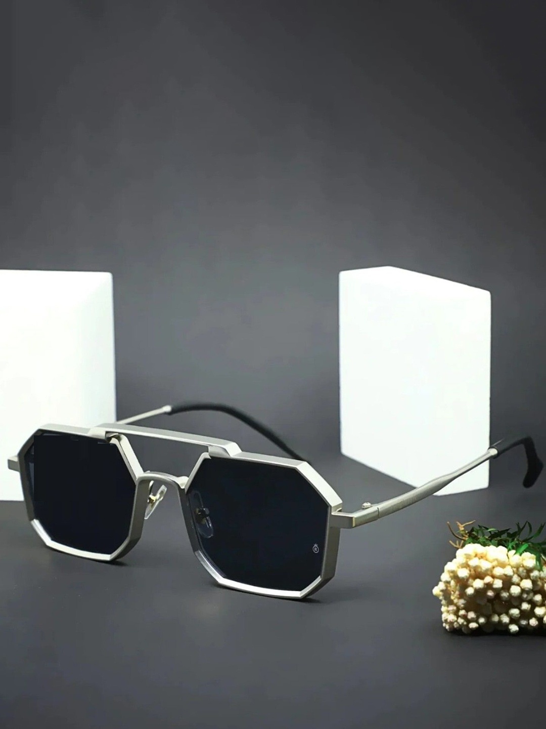 

RICH CLUB Unisex Other Sunglasses with UV Protected Lens, Black