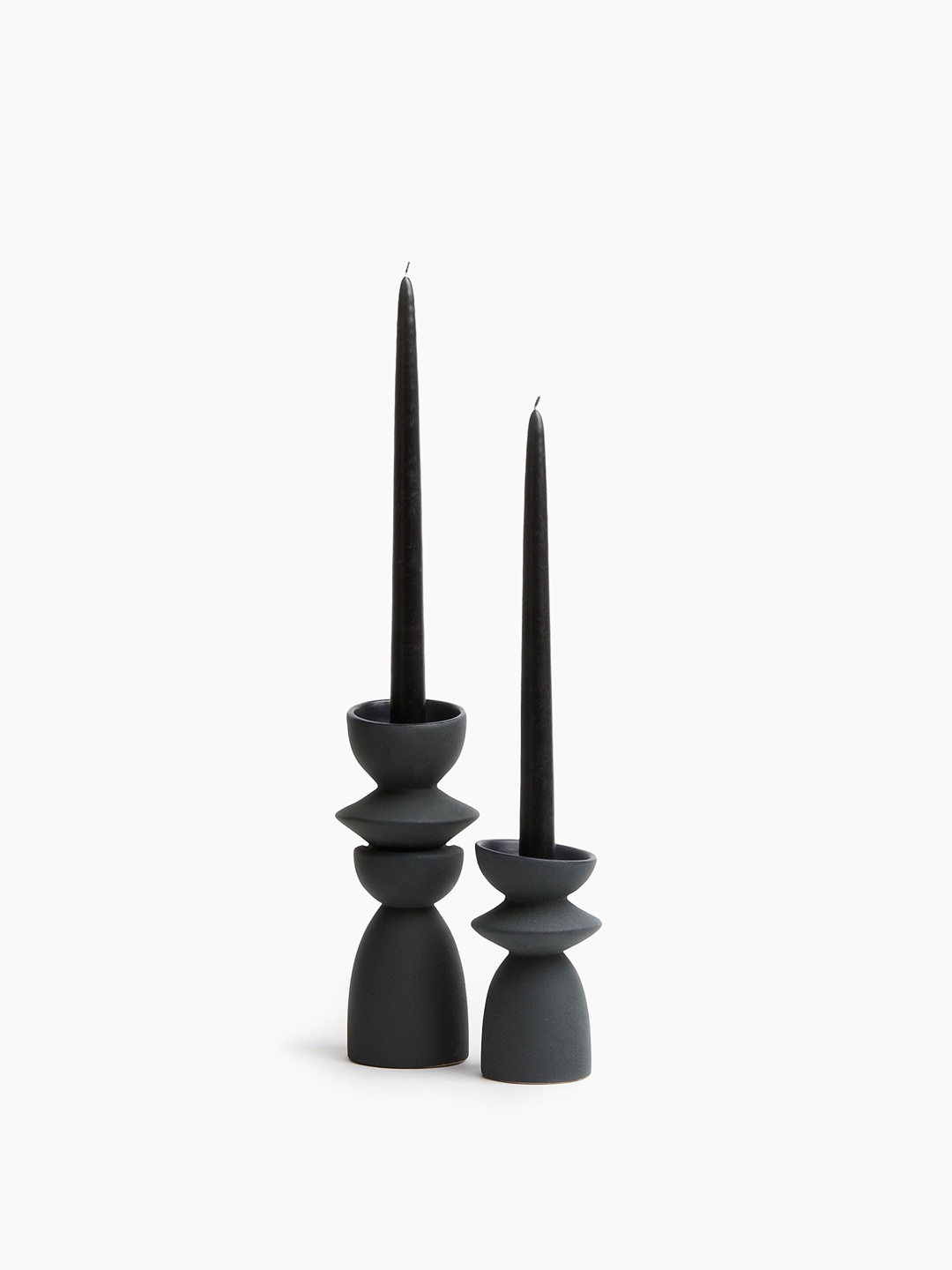 

H&M Stoneware Candle Holder, Black