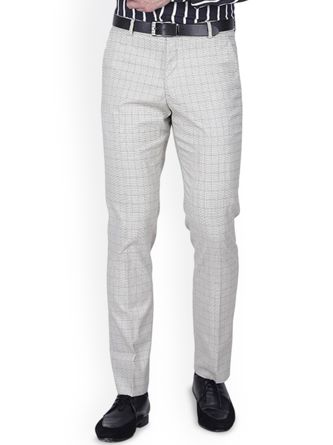 

Berkshire Men Checked Smart Slim Fit Trousers, Grey