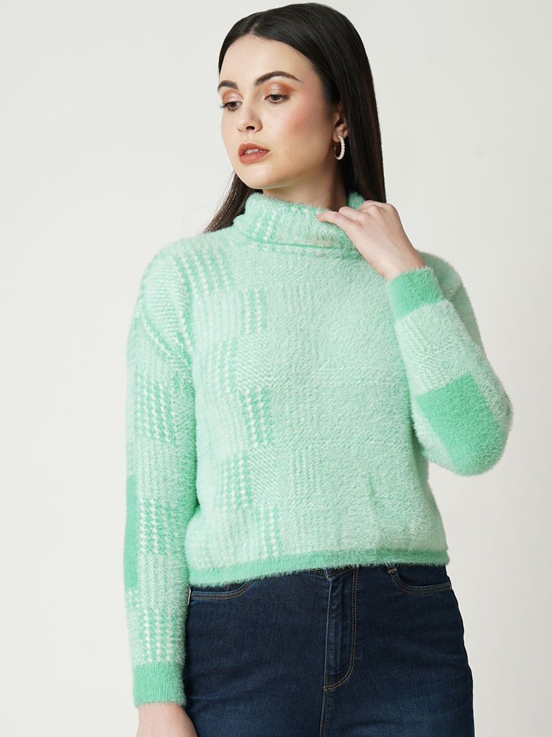 

Kraus Jeans Women Turtle Neck Pullover, Green