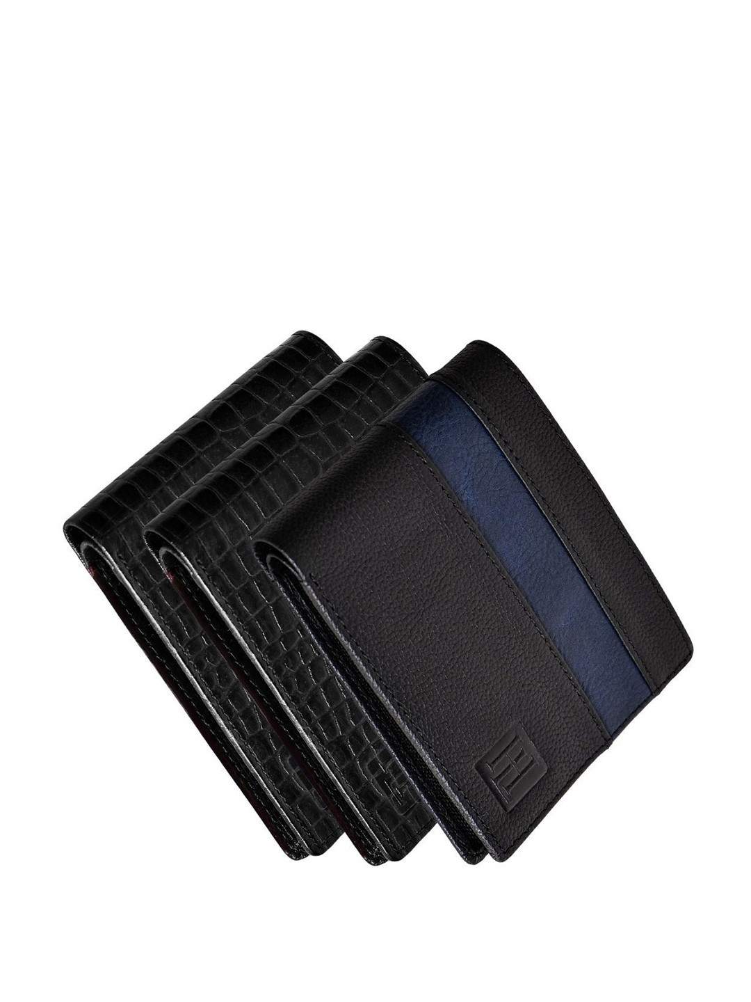 

Hayes London Men Wallets Pack of 3 Genuine Leather with RFID Blocking Combo, Black