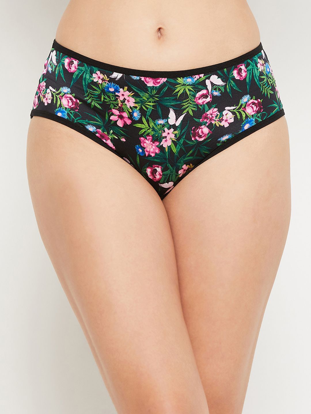 

Clovia Women Printed Hipster Briefs, Black