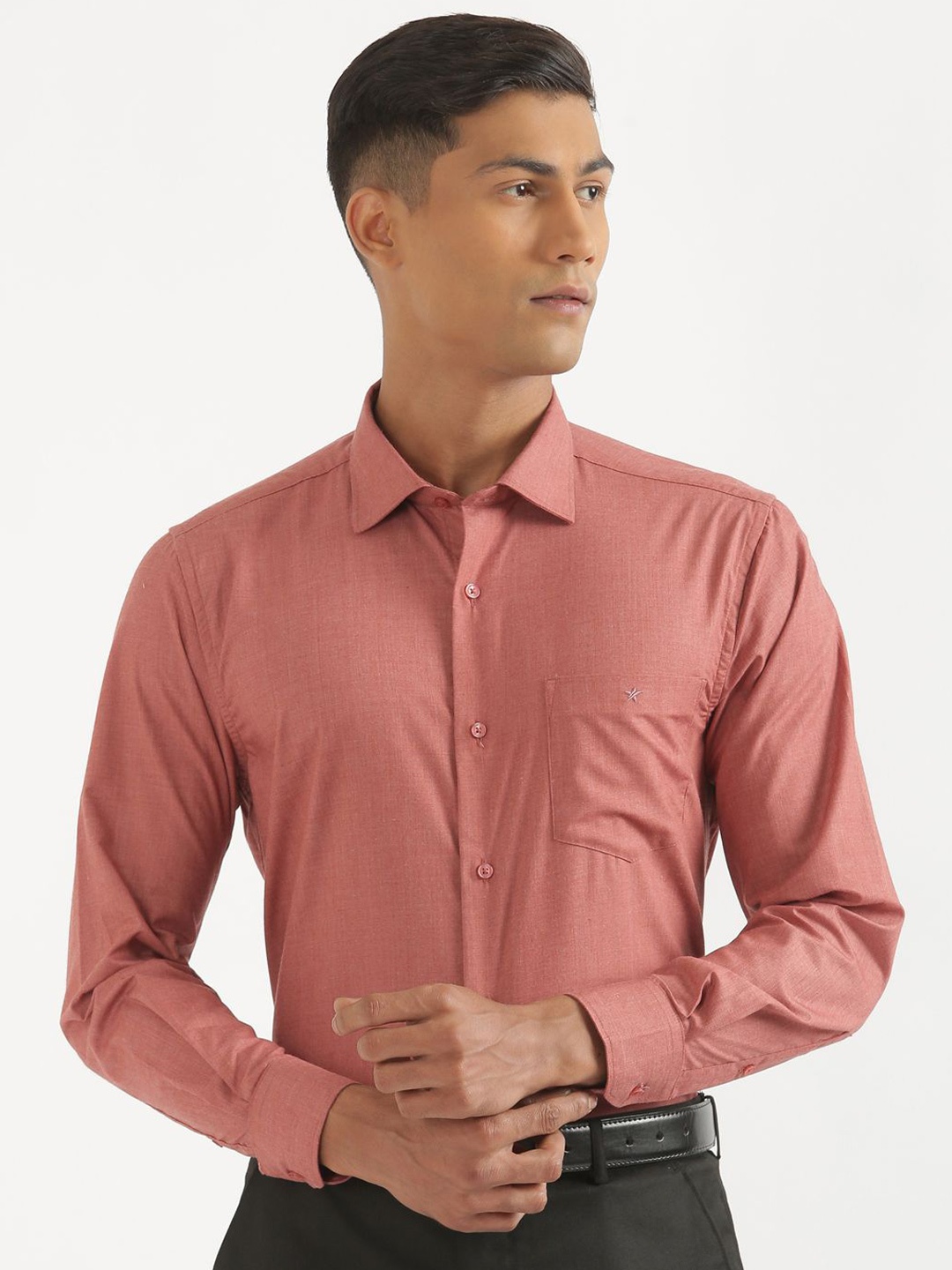

CROYDON UK Men Comfort Opaque Casual Shirt, Rust