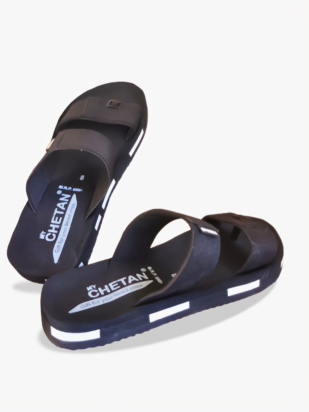 

MyChetan Men Printed Room Slippers, Black