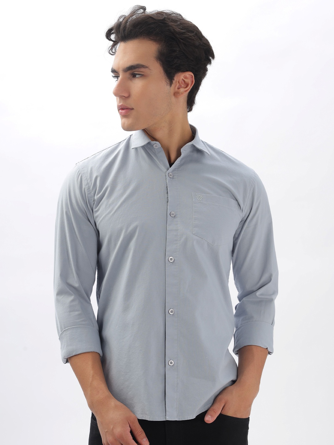 

BS BLUE SQUAD Men Slim Fit Opaque Casual Shirt, Grey