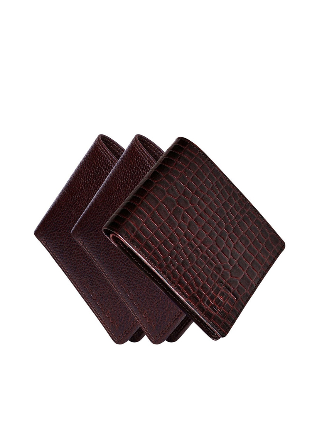 

Hayes London Men Wallets Pack of 3 Genuine Leather with RFID Blocking Combo, Brown