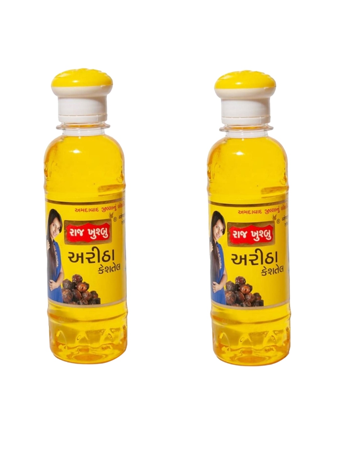 

RAJ KHUSHBU Set Of 2 Aritha Hair Oil For Hair Growth - 200 ml Each, Yellow