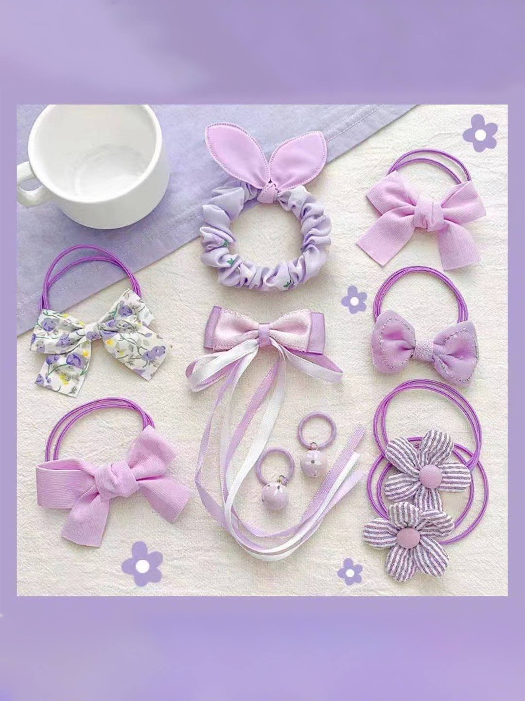 

SYGA Girls 10 Piece Hair Accessory Set, Purple