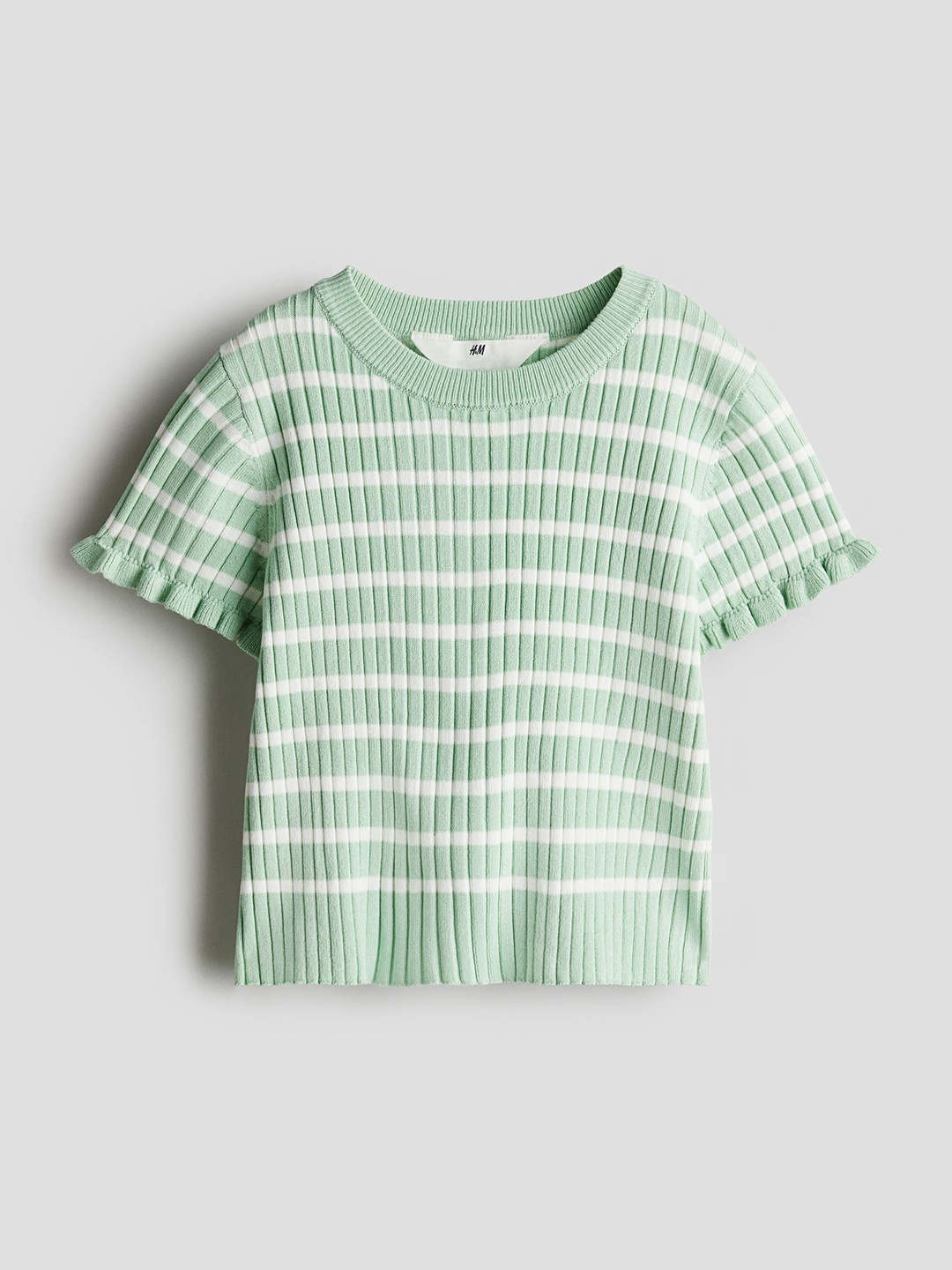 

H&M Rib-Knit Top, Green