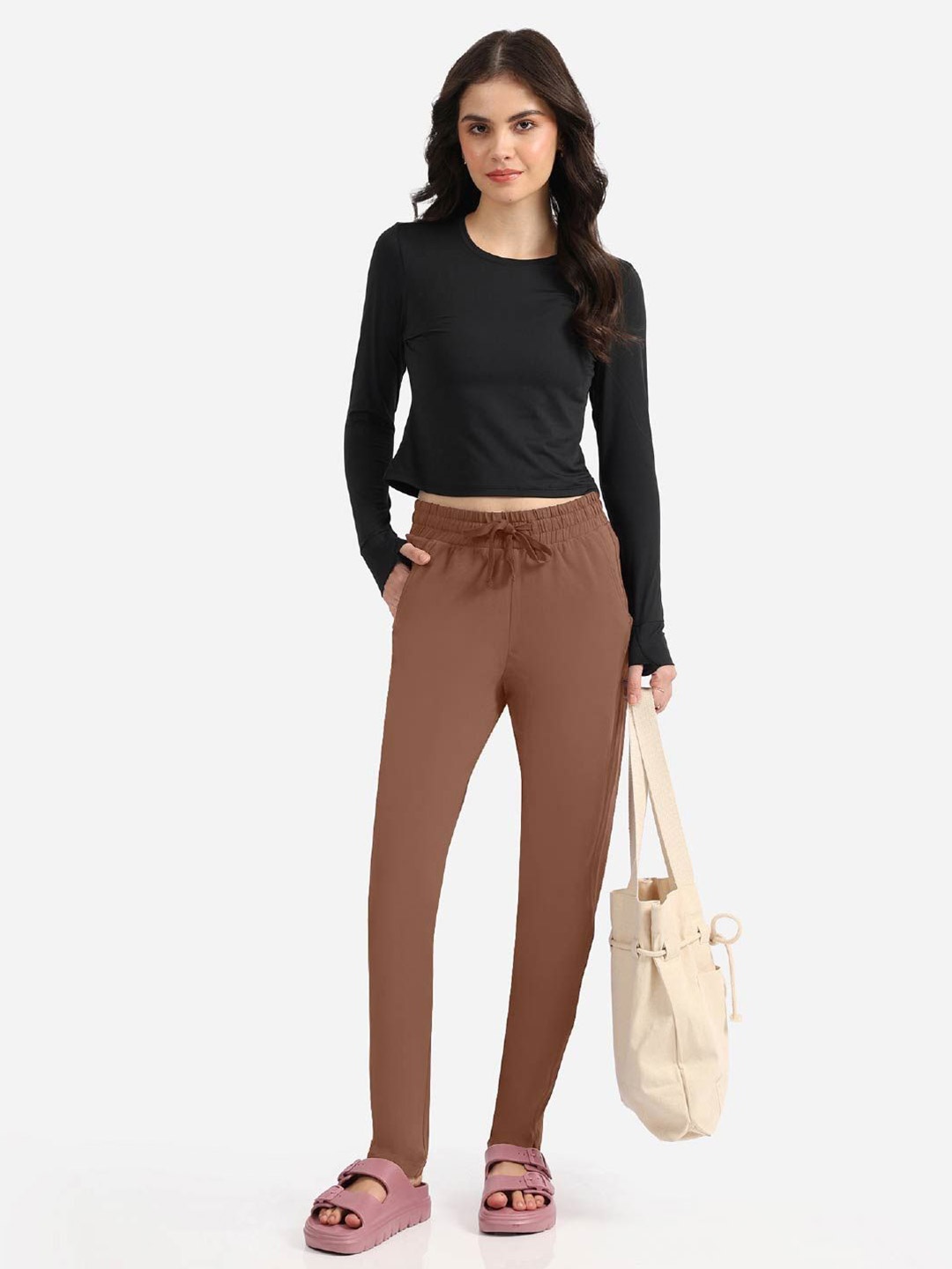 

Blissclub Women Groove in Cotton Joggers, Brown