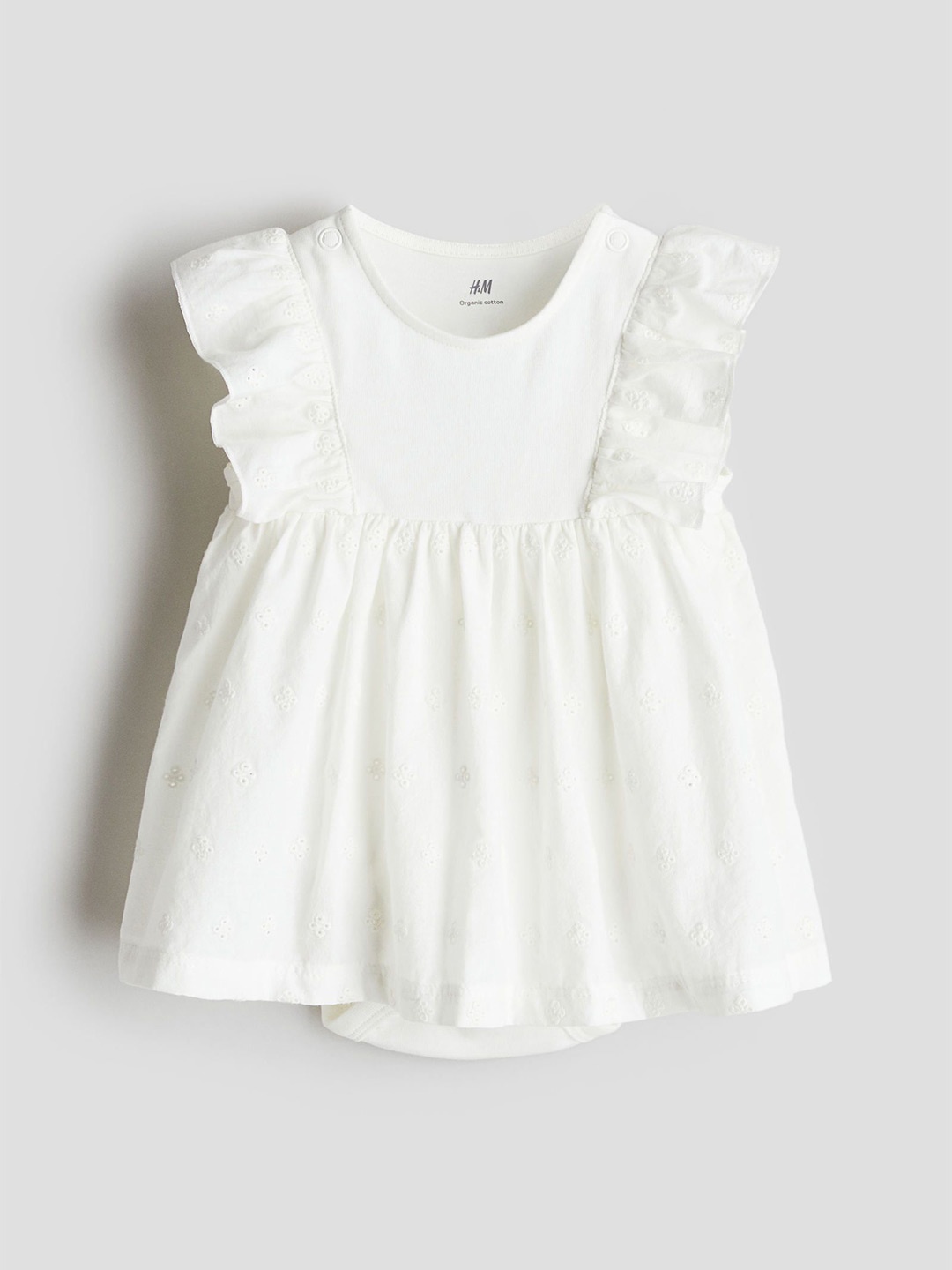 

H&M Frill-Trimmed Bodysuit Dress, White