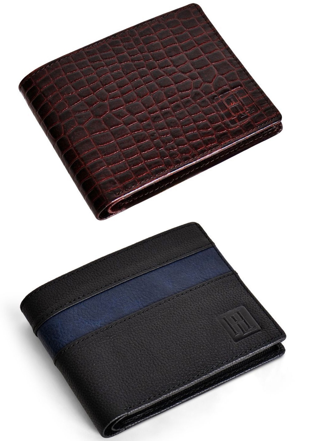 

Hayes London Men Wallets Pack of 2 Genuine Leather with RFID Blocking Combo, Brown