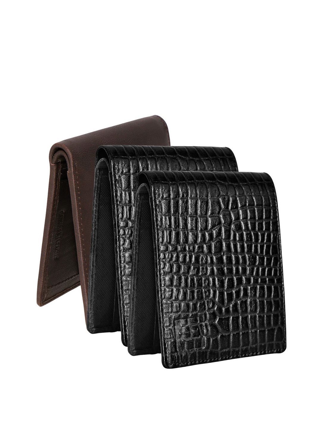 

Hayes London Men Wallets Pack of 3 Genuine Leather with RFID Blocking Combo, Brown