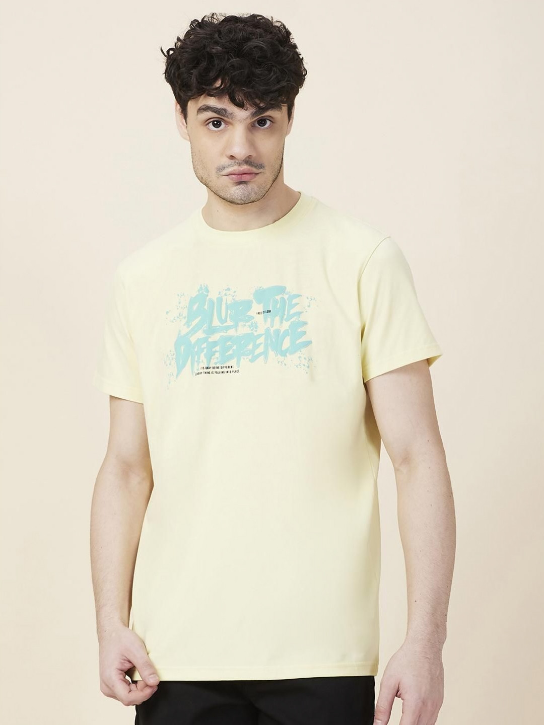 

Being Human Men Typography Printed Round Neck T-shirt, Yellow