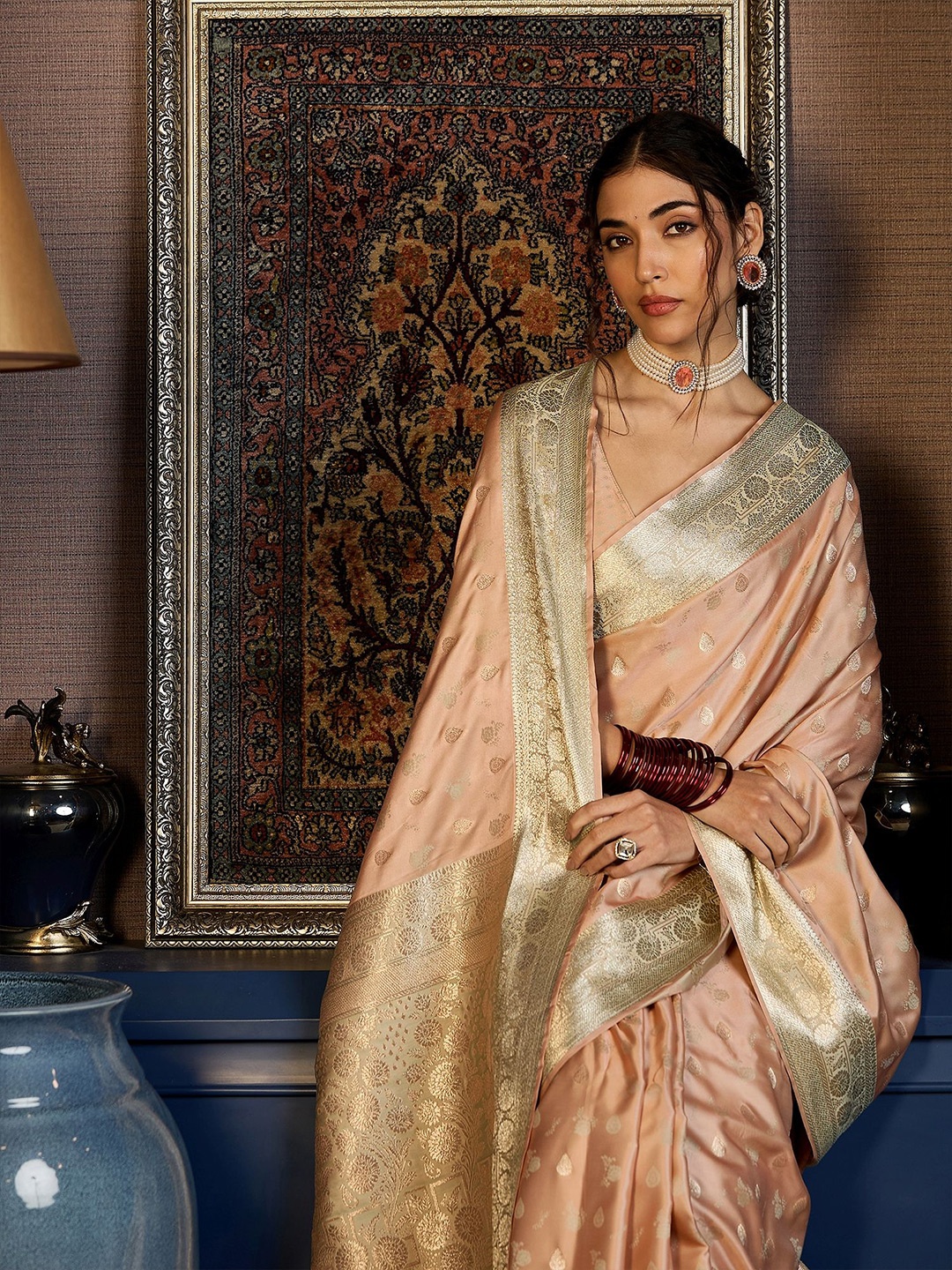 

Sangria Woven Design With Zari Pure Silk Saree, Beige