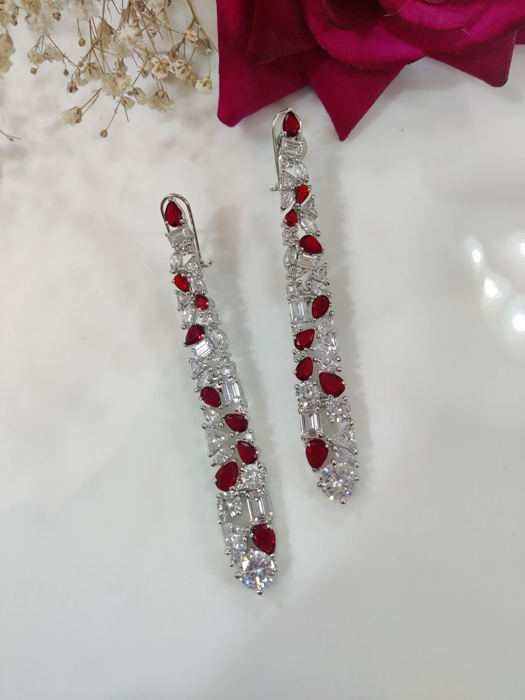 

STYLE DECO Contemporary Half Hoop Earrings, Silver