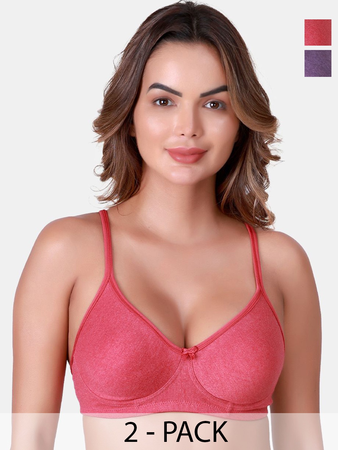 

SKDREAMS Full Coverage Bra pack of 2, Pink