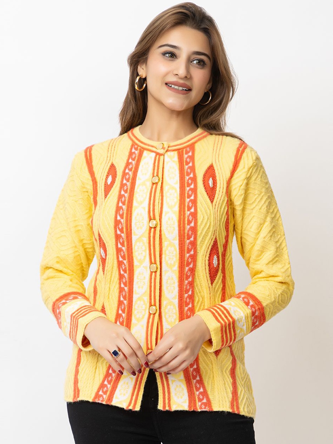 

Lady Leaf Women Cardigan, Yellow