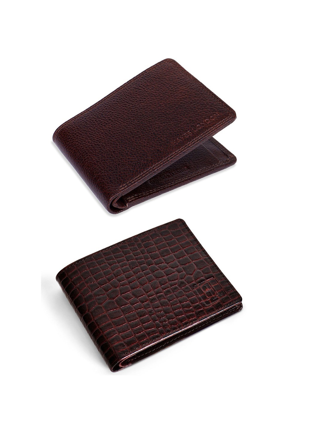 

Hayes London Men Wallets Pack of 2 Genuine Leather with RFID Blocking Combo, Brown