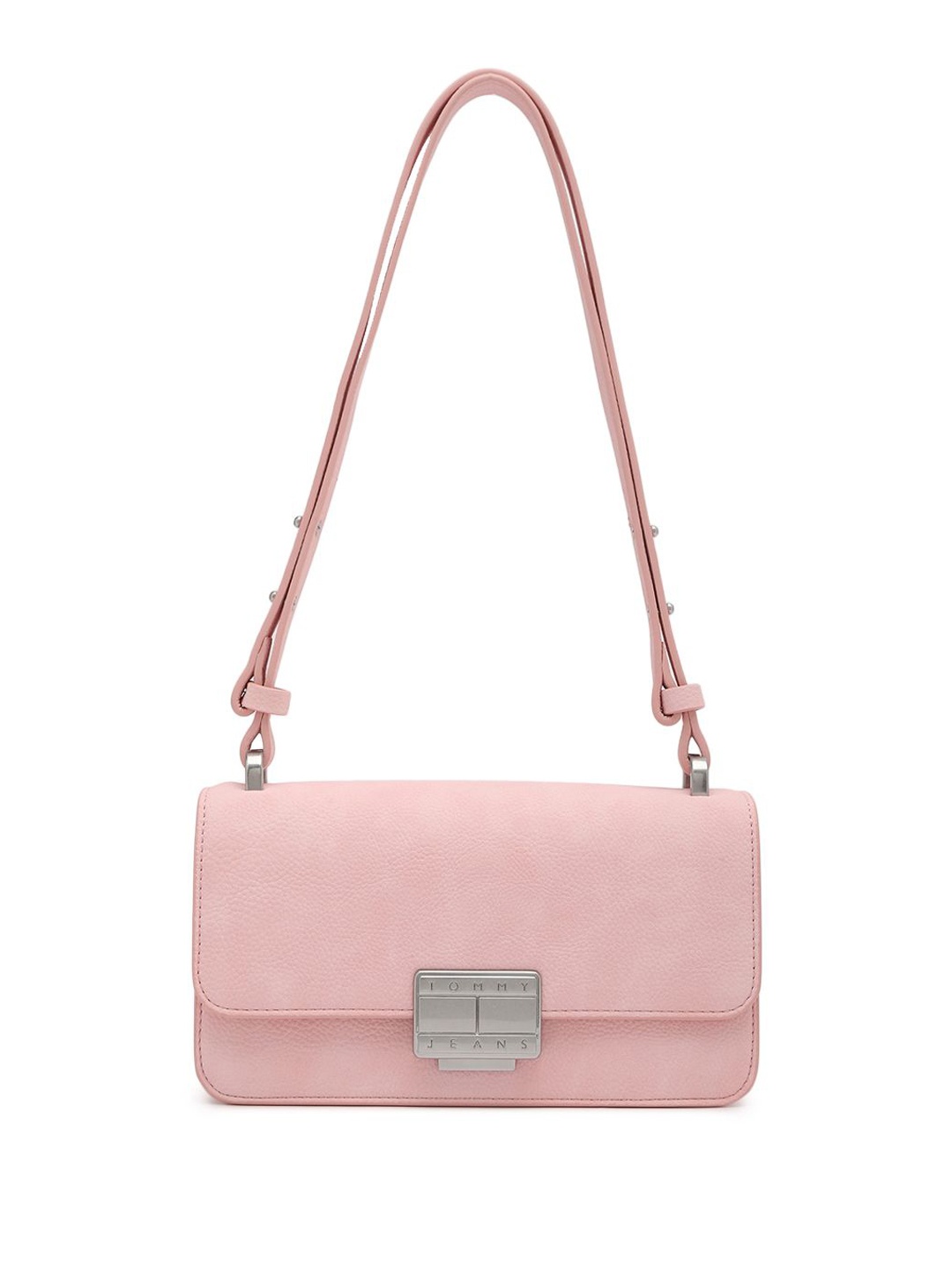

Tommy Hilfiger Striped PU Structured Sling Bag, Pink