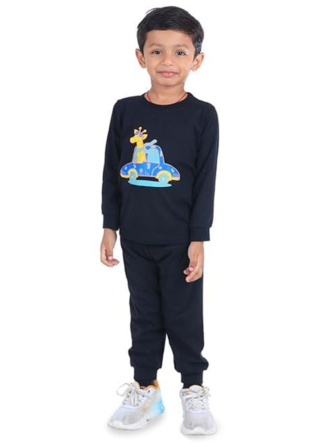 

BAESD Unisex Kids Printed T-shirt with Pyjamas, Black