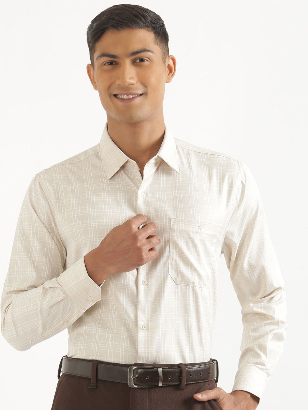 

CROYDON UK Men Comfort Shirt, Beige