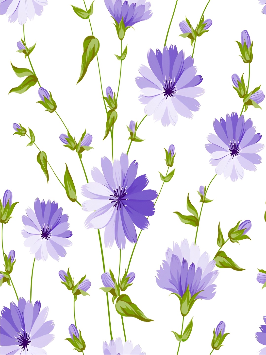 

WE KREATE Purple & Green Floral Printed Water ProofWallSticker