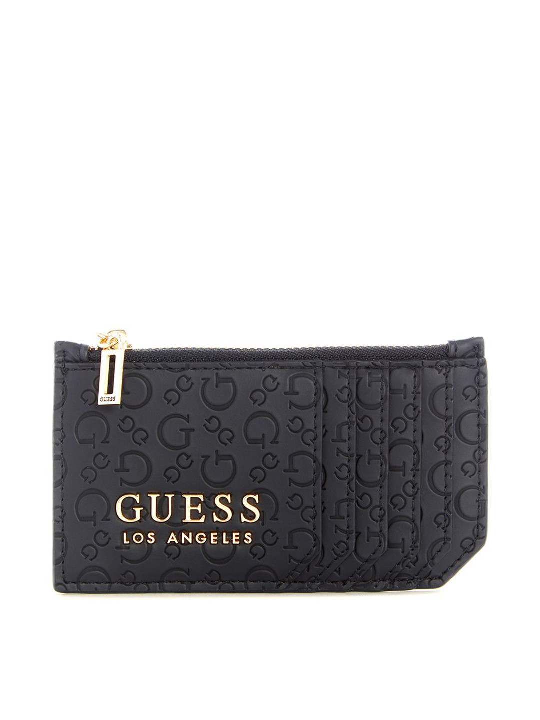 

GUESS Women Printed PU Card Holder, Black